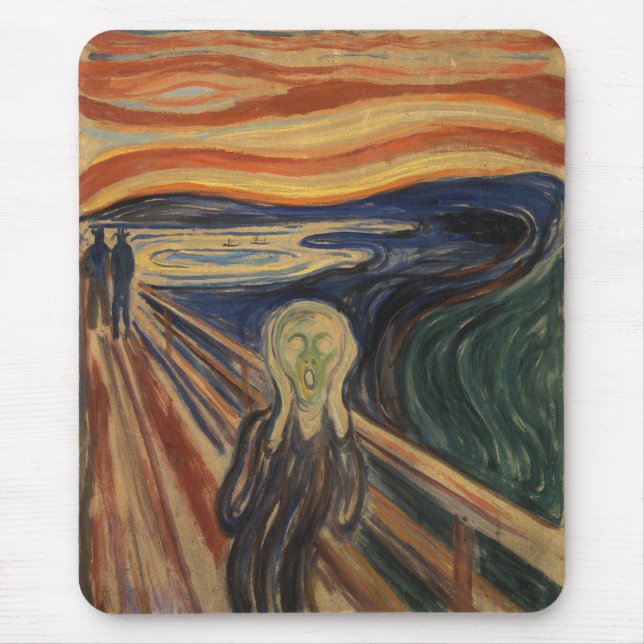 Alfombrilla De Ratón Edvard Munch Pintando El Grito (Skrik) 1910 (Frente)