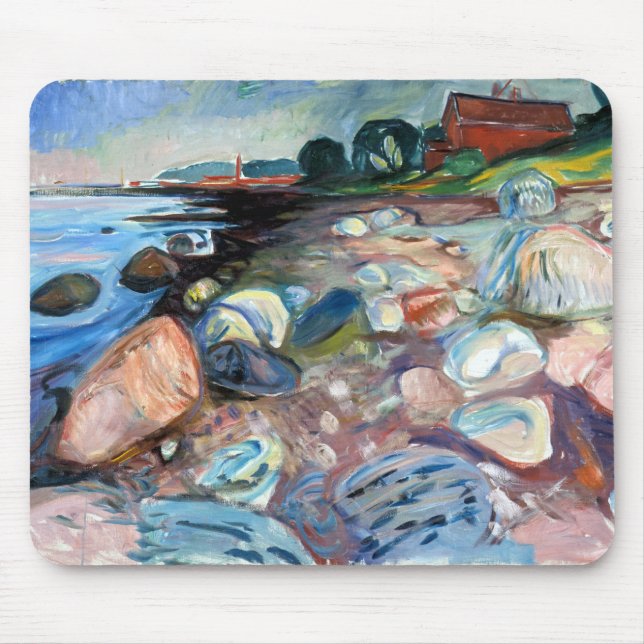 Alfombrilla De Ratón Edvard Munch Shore con Red House (Frente)
