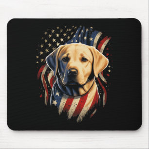Alfombrilla De Ratón Ee.Uu. 4 De Julio El Patriótico Americano Labrador