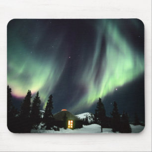Alfombrilla De Ratón EE. UU., Alaska, Chena Hot Springs. Aurora