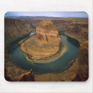 Alfombrilla De Ratón EE. UU., Arizona. Horseshoe Bend mostrando erosión