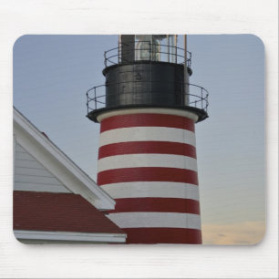 Alfombrilla De Ratón EE. UU., Maine, Lubec. Faro de West Quoddy Head,