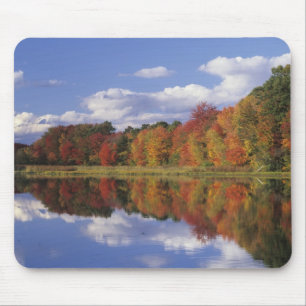 Alfombrilla De Ratón EE. UU., Massachusetts, Acton. Reflejo de otoño