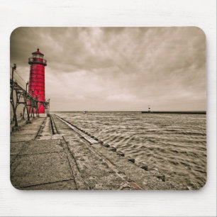 Alfombrilla De Ratón EE. UU., Michigan, faro de Grand Haven