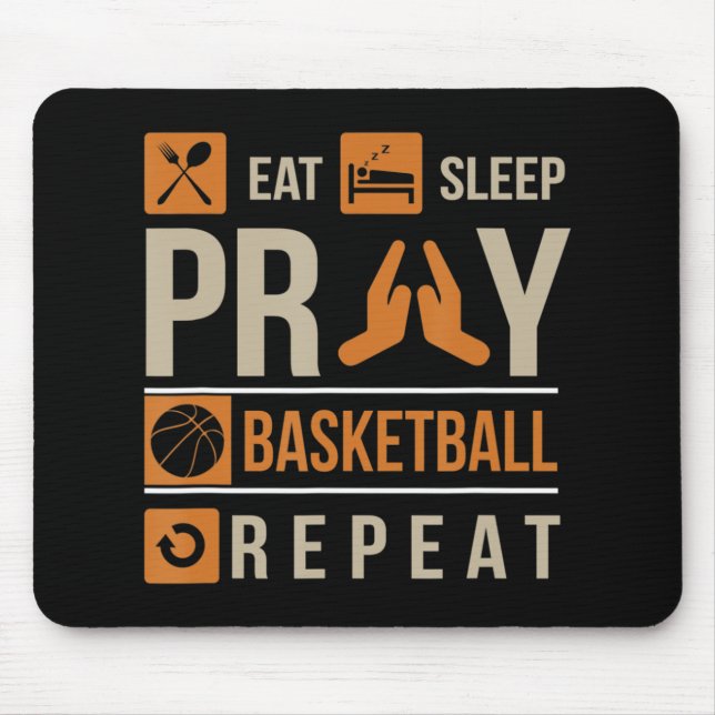 Alfombrilla De Ratón Eee Sleep Pray Basketball Repetir atleta católico (Frente)