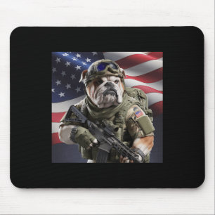 Alfombrilla De Ratón Eeuu America Patriot Bulldog As Commando