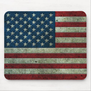Alfombrilla De Ratón Efecto de acero envejecido de la bandera americana