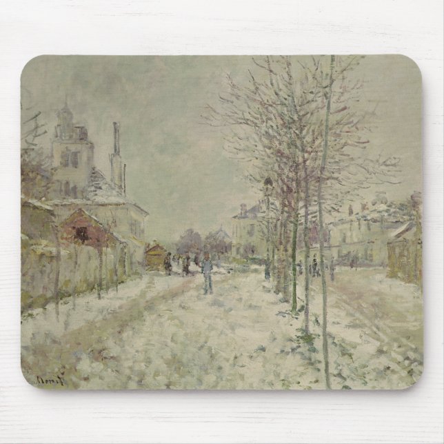 Alfombrilla De Ratón Efecto de la nieve de Claude Monet el | (Frente)