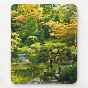 Alfombrilla De Ratón Efecto de pintura de jardín japonés Paisaje