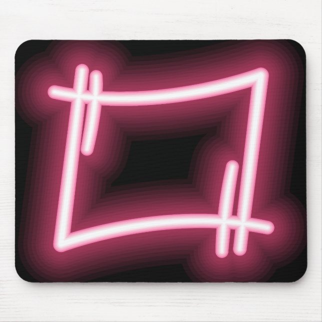 Alfombrilla De Ratón Efecto Rosa brillante sobre negro (Frente)