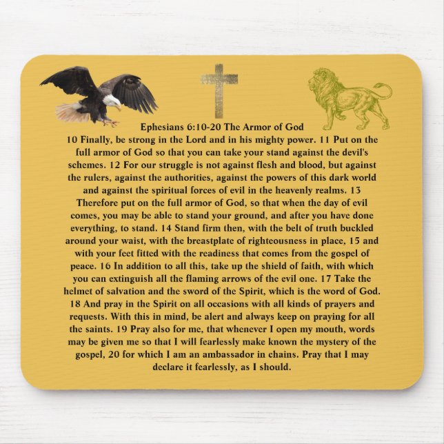 Alfombrilla De Ratón Efesios 6:10-20 armadura de DIOS palabra fe (Frente)