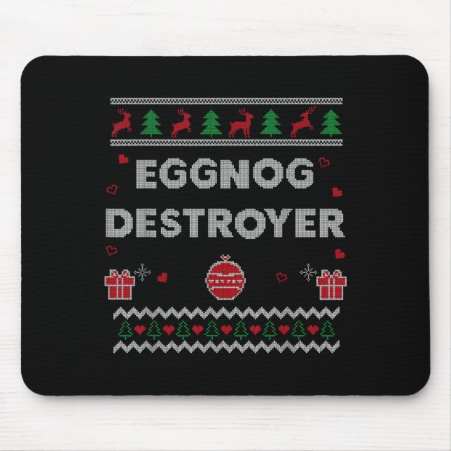 Alfombrilla De Ratón Eggnog Lover Funny Ugly Christmas Style Xmas Gift  (Frente)