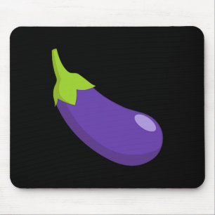 Alfombrilla De Ratón Eggplant Y Peach Pareja Icono Emoticon C