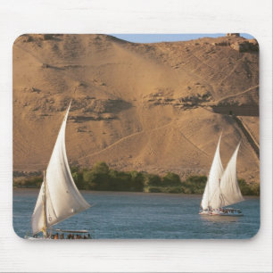 Alfombrilla De Ratón Egipto, Asuán, río Nilo, veleros Felucca,