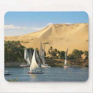 Alfombrilla De Ratón Egipto, Asuán, río Nilo, veleros Felucca, 2