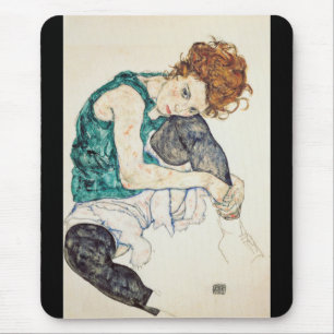 Alfombrilla De Ratón Egon Schiele Mujer sentada con rodilla doblada