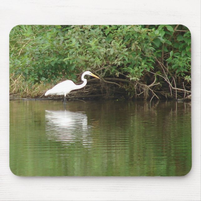 Alfombrilla De Ratón Egret blanco (Frente)