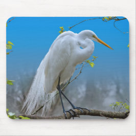 Alfombrilla De Ratón Egret en un árbol Mousepad