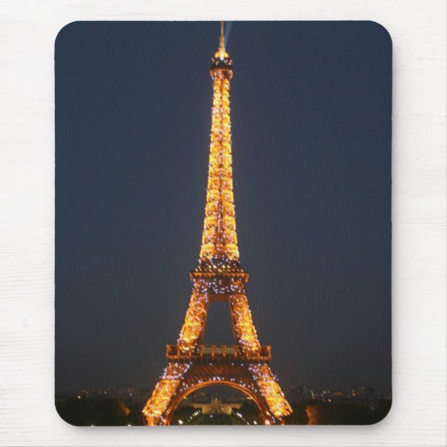 Alfombrilla De Ratón Eiffel en la noche (Frente)