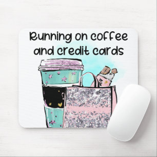 Alfombrilla De Ratón Ejecución en Café y Tarjetas de Crédito