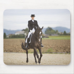 Alfombrilla De Ratón ejercicio femenino del jinete del dressage