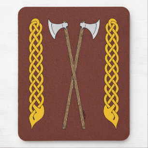 Alfombrilla De Ratón Ejes daneses/vikingos cruzados con el trabajo a pa