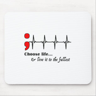 Alfombrilla De Ratón Ekg Semicolón Prevención de la Conciencia sobre el