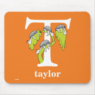 Alfombrilla De Ratón El ABC del Dr. Seuss: Carta T - Blanco Añadir su