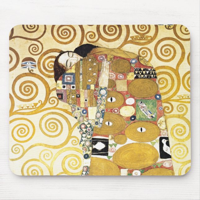 Alfombrilla De Ratón El abrazo de Gustav Klimt Painting Artwork (Frente)