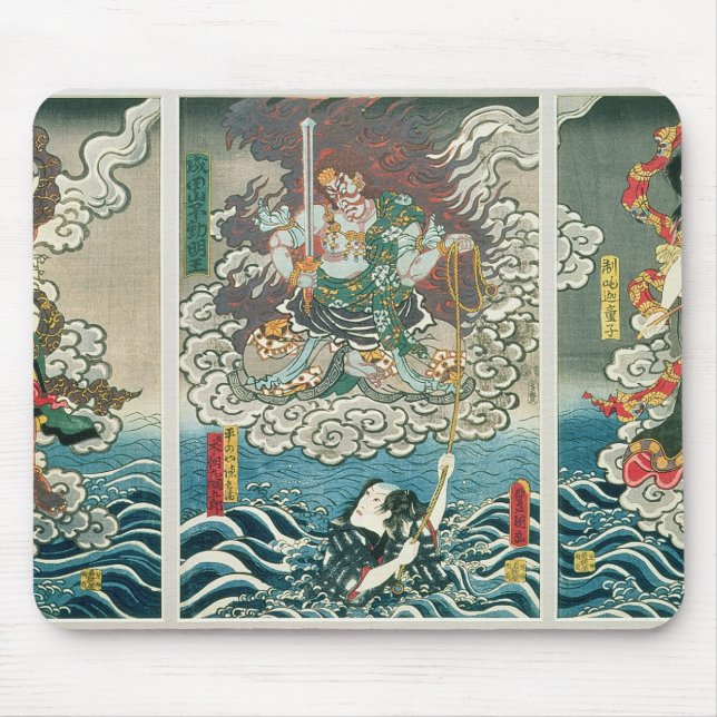 Alfombrilla De Ratón El actor Ichikawa Ebizo V como la deidad Fudo Myoo (Frente)