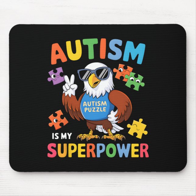 Alfombrilla De Ratón El águila el autismo es mi superpoder aceptar apoy (Frente)