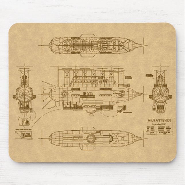 Alfombrilla De Ratón El albatros de Robur del "Maestro del Mundo" (Frente)