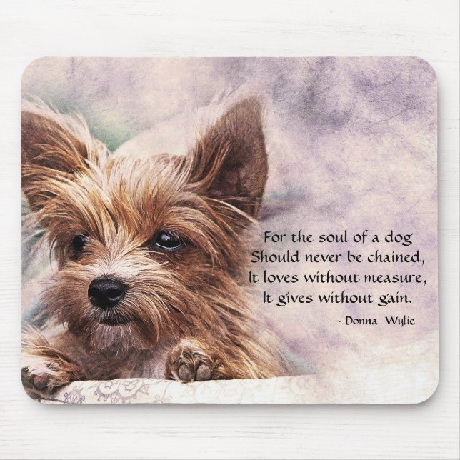 Alfombrilla De Ratón El alma de un perro - Yorkie (Frente)