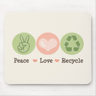 Alfombrilla De Ratón El amor de la paz recicla Mousepad