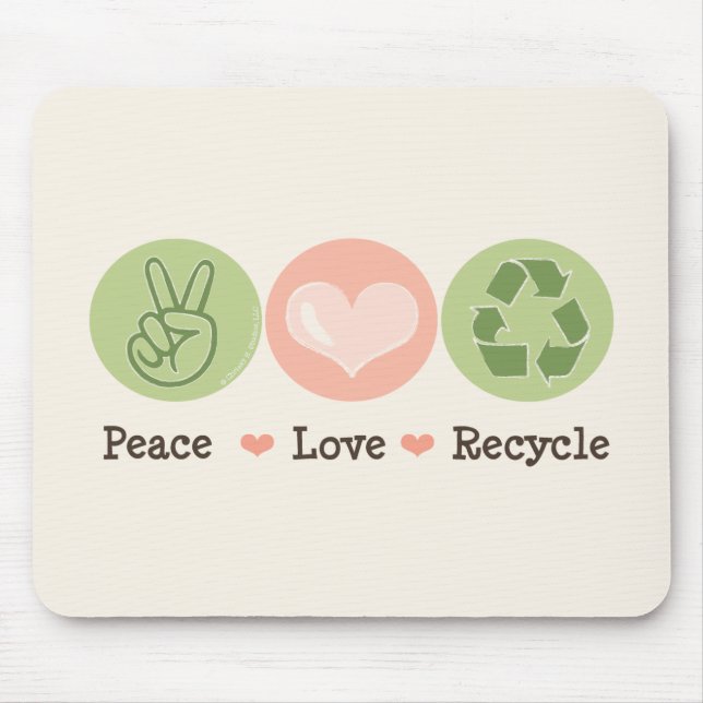 Alfombrilla De Ratón El amor de la paz recicla Mousepad (Frente)