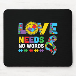 Alfombrilla De Ratón El amor no necesita palabras ASL Autism Awareness