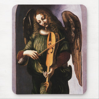 Alfombrilla De Ratón El ángel de Leonardo da Vinci en verde con una vie