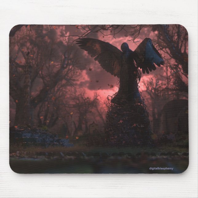 Alfombrilla De Ratón El ángel negro Mousepad (Frente)