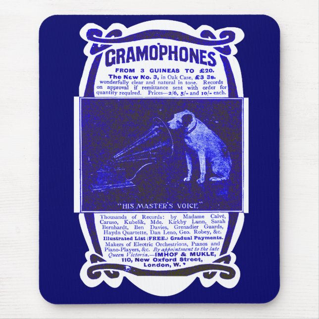 Alfombrilla De Ratón El anuncio de la voz de su amo (Frente)