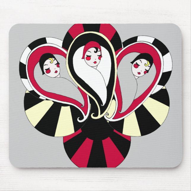 Alfombrilla De Ratón El art déco de Paisley de la aleta inspiró (Frente)