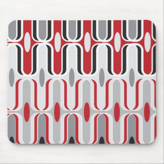 Alfombrilla De Ratón El art déco retro de la MOD zigzaguea negro rojo