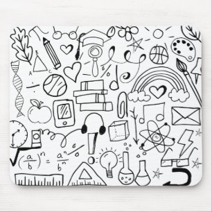 Alfombrilla De Ratón El arte del Doodle vuelve a la escuela el ratón b