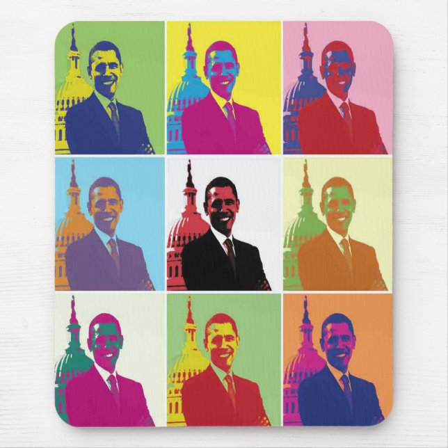 Alfombrilla De Ratón El arte pop del presidente Obama (Frente)