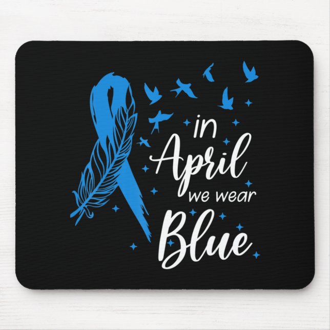 Alfombrilla De Ratón El Autismo De La Cinta De Feather En Abril Usamos  (Frente)