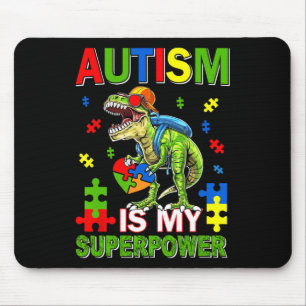 Alfombrilla De Ratón El autismo de los niños de Dinosaur T-rex es mi au