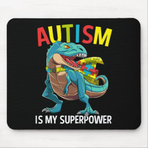 Alfombrilla De Ratón El autismo es mi rompecabezas de dinosaurio superp