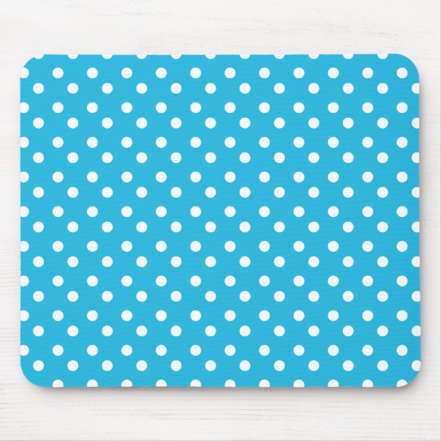 Alfombrilla De Ratón El azul con blanco puntea Mousepad (Frente)
