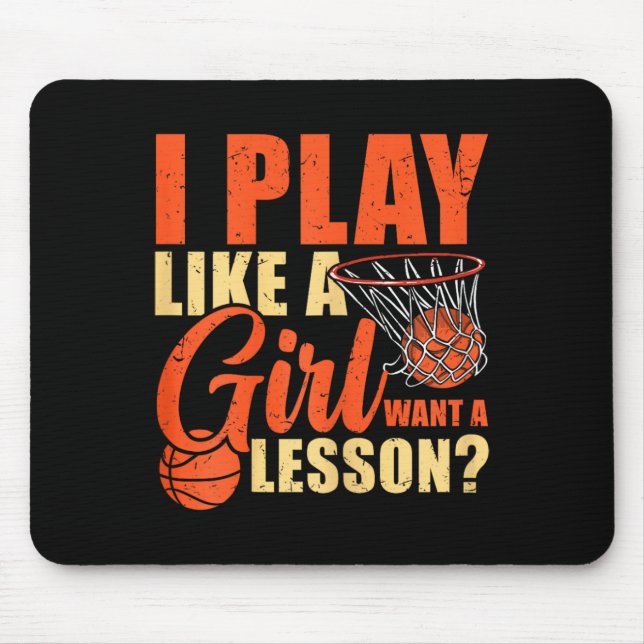 Alfombrilla De Ratón El Baloncesto Divertido Que Juego Como Un Chica (Frente)