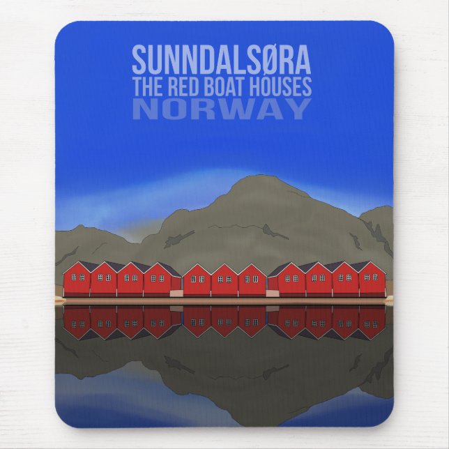 Alfombrilla De Ratón El Barco Rojo Casas Sunndalsøra Noruega (Frente)