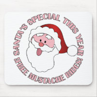 El bigote de Santa Mustache se monta en la tabique